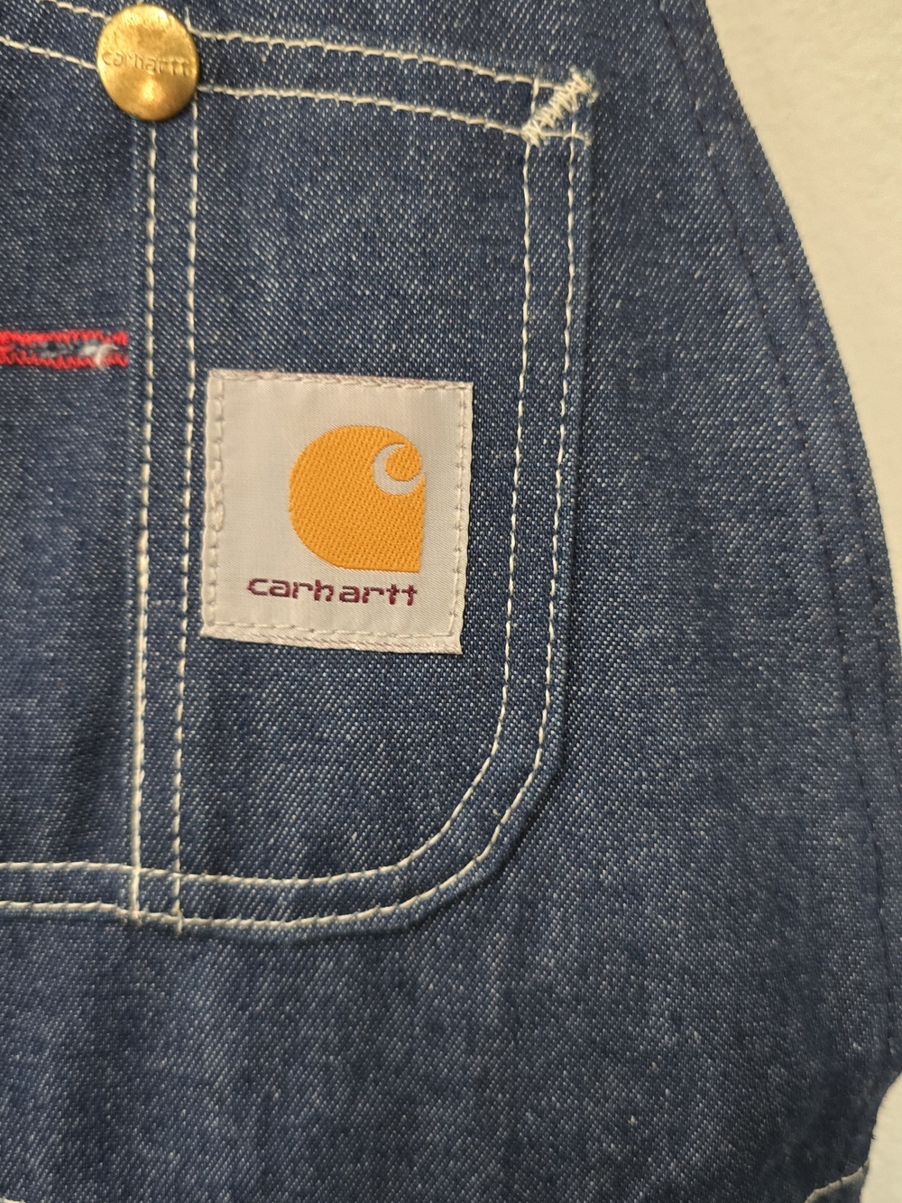 Carhartt Men's Dark Blue Denim Overalls - Picture 6 of 7